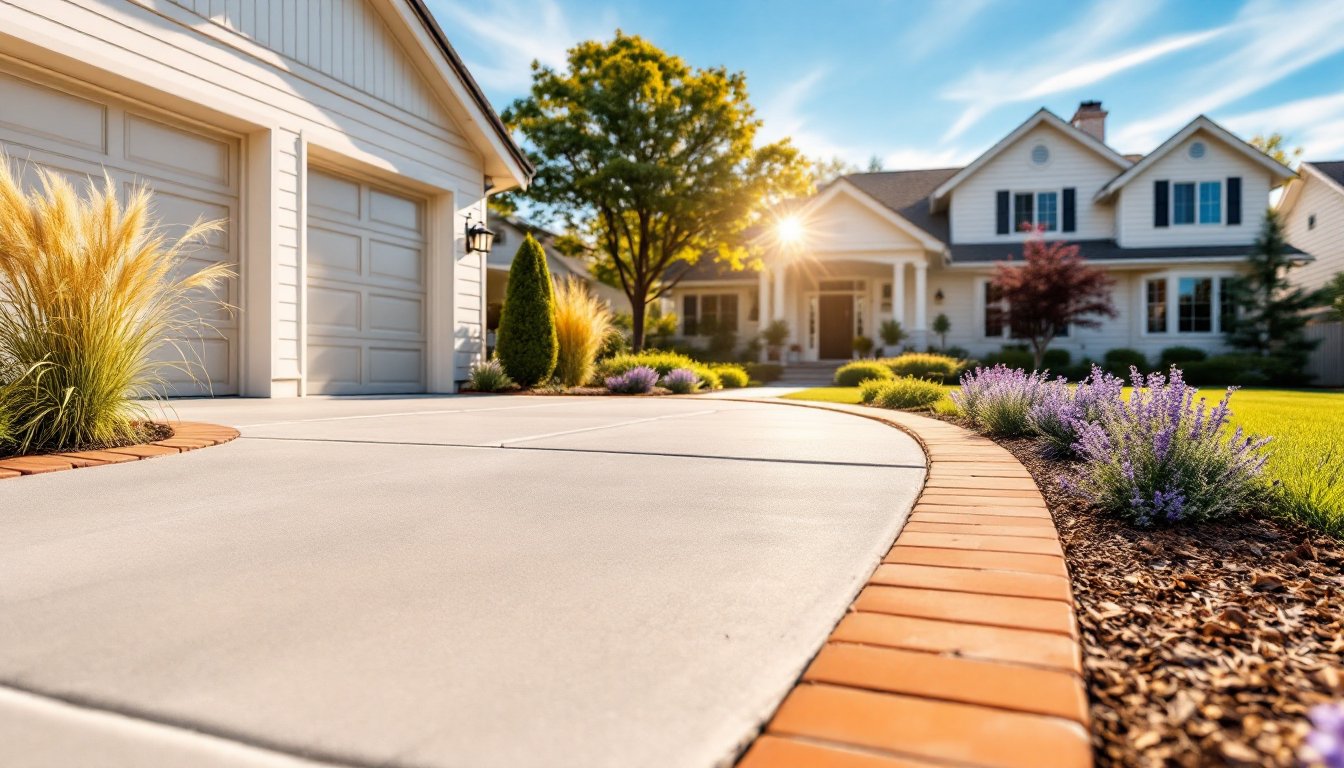 front yard driveway landscaping